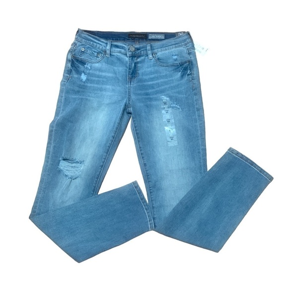 Aeropostale Distressed Light Washed Low Rise Skinny Jeans - Picture 1 of 13